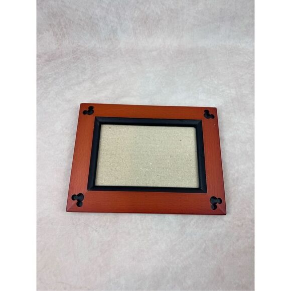 Vintage Disney Mickey Mouse Icon Wooden Picture Frame Fits 4 X 6 Photo - Picture 1 of 9